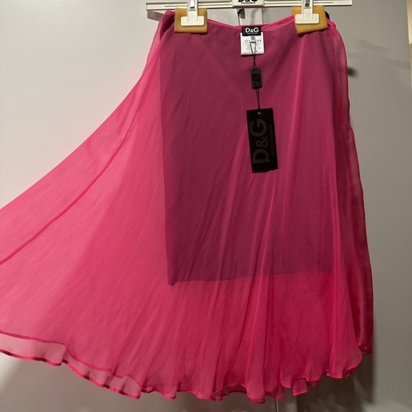 Dolce & Gabbana pink silk summer light skirt size 42 4 6 - Picture 4 of 7